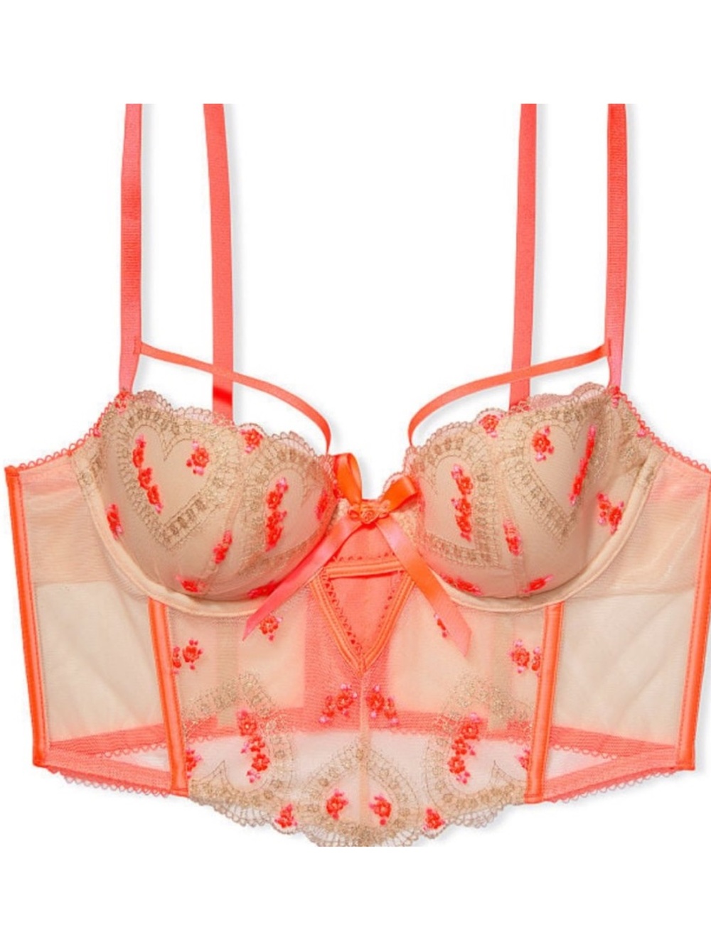 Victoria's Secret Dream Angels Lightly-Lined Heart Embroidery Corset Top